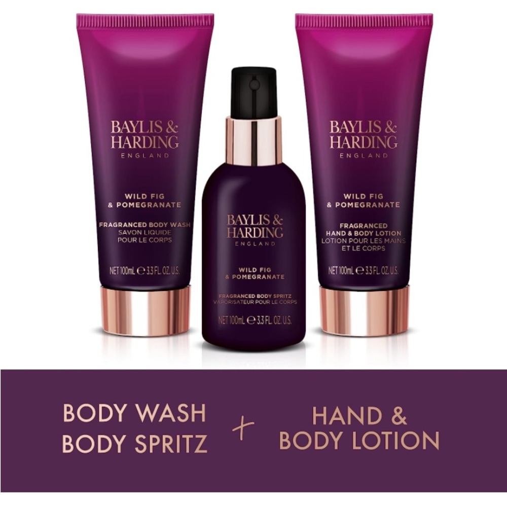Baylis & Harding Limited Edition Wild Fig & Pomegranate Deluxe Wash Bag Gift Set - Picture 4 of 4